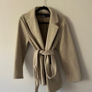 Zara Women's Beige Trench Coat with Belt